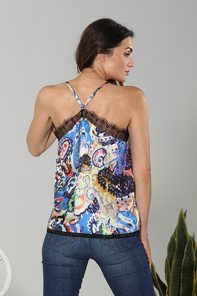 Paisley print cami tank