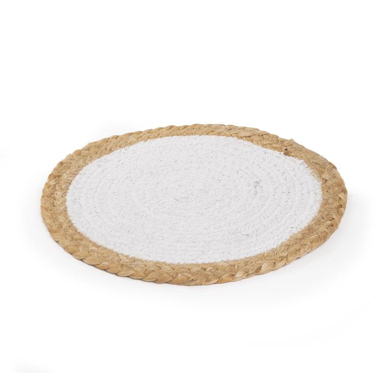 10″ Jute/Cotton Candle Mat Large