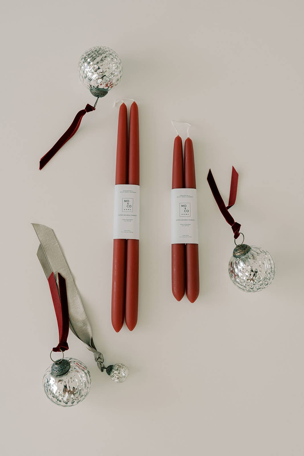 100% Beeswax Dipped Candles | Berry Red