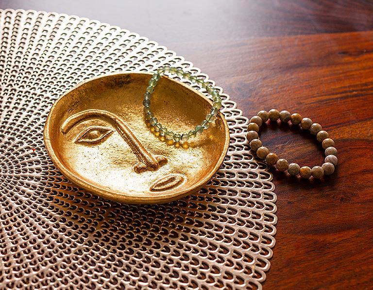 Abstract Gold Face Dish Plate