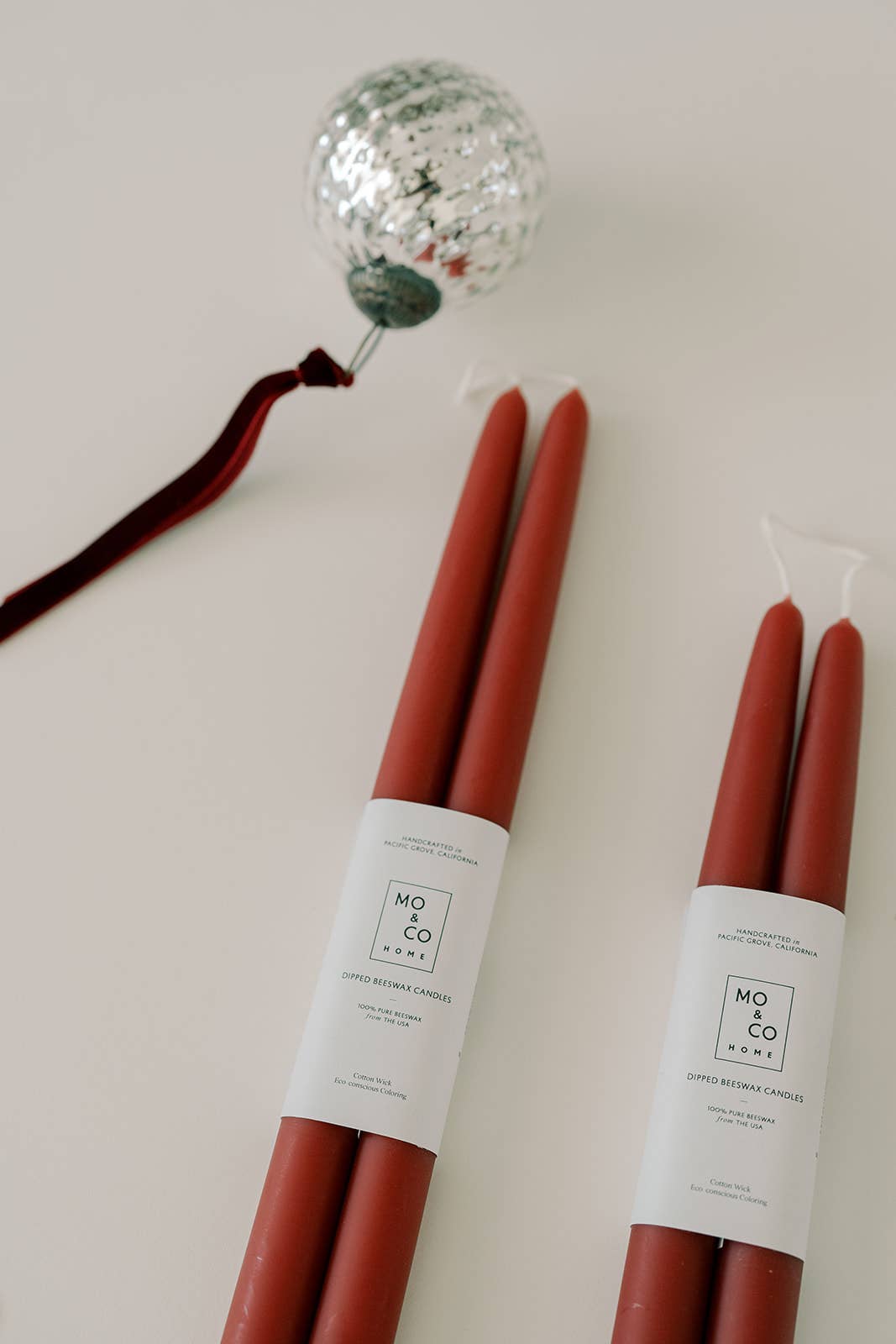 100% Beeswax Dipped Candles | Berry Red