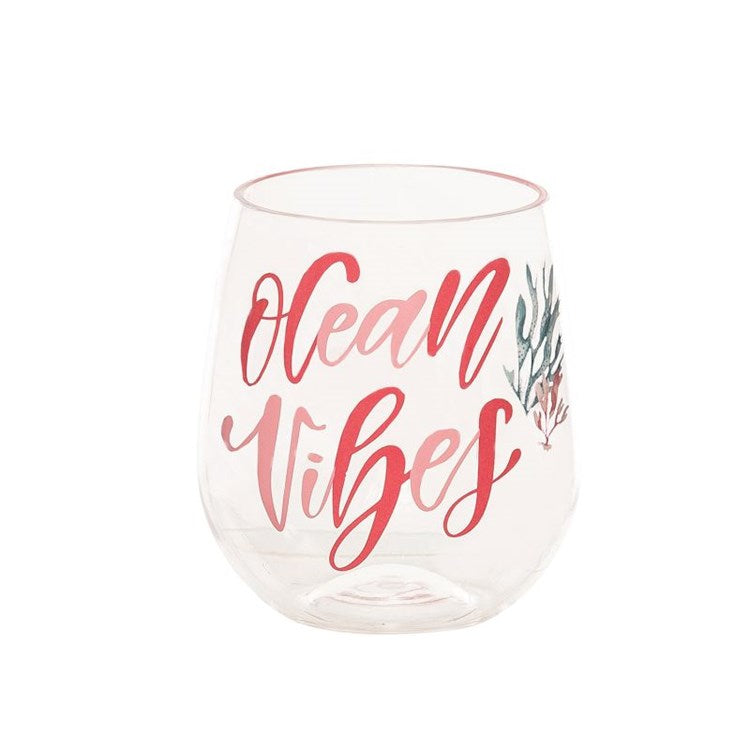 Acrylic stemless wine glass