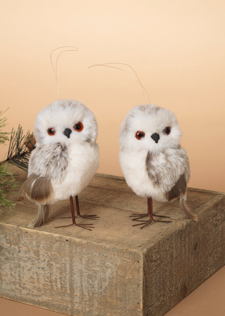 4.25" Faux Fur Owl Figurine