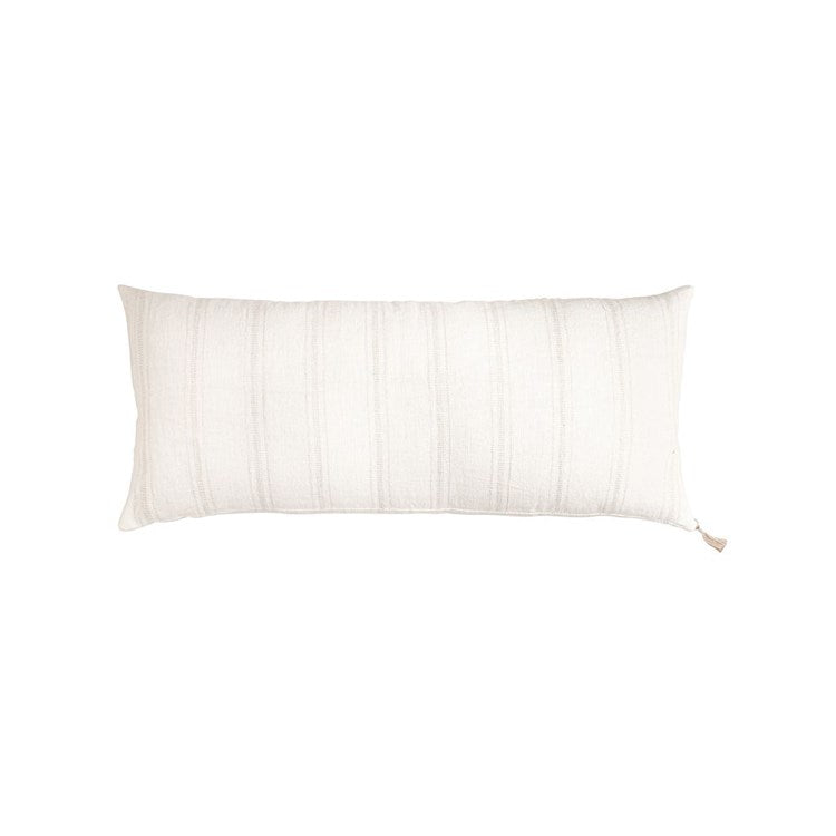 White with Beige Stripes So Soft Linen Pillow